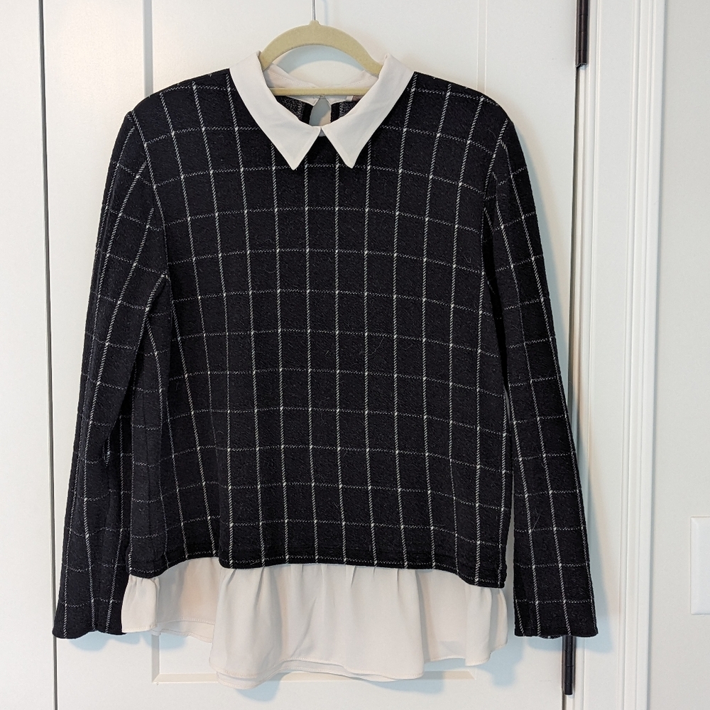 Loft black and white top